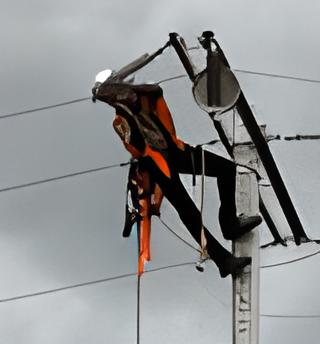 Technicien ENERTEC sur ligne HTA